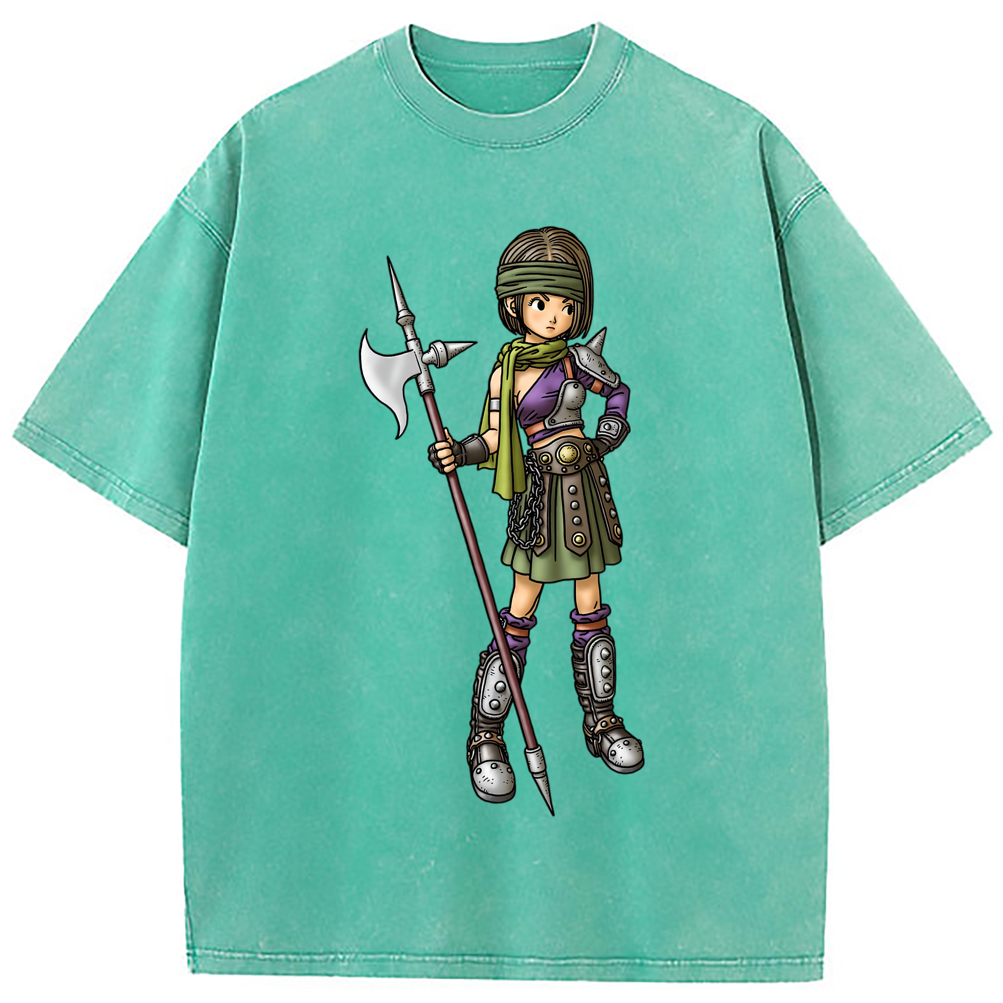 （画像用） ドラゴンクエスト Doragon Kuesuto Dragon Quest 綿100% ヴィンテージ風 半袖Tシャツ（フロントプリント）